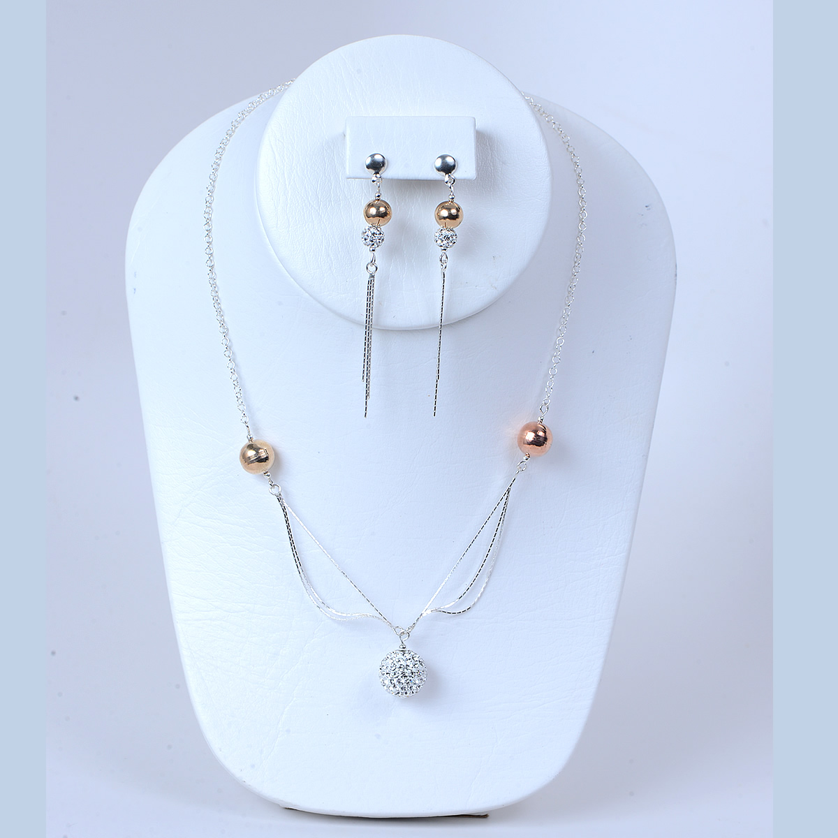 Sterling silver set (Cristal, Rose & Gold tone plated)