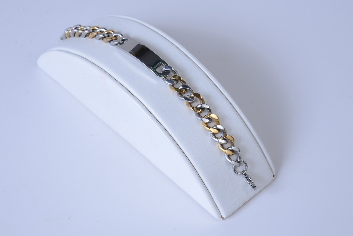 Two-tone Stainless Steel bracelet with curb