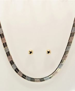 INTRICATE 18K GOLDPLATED TRICOLOR NECKLACE
