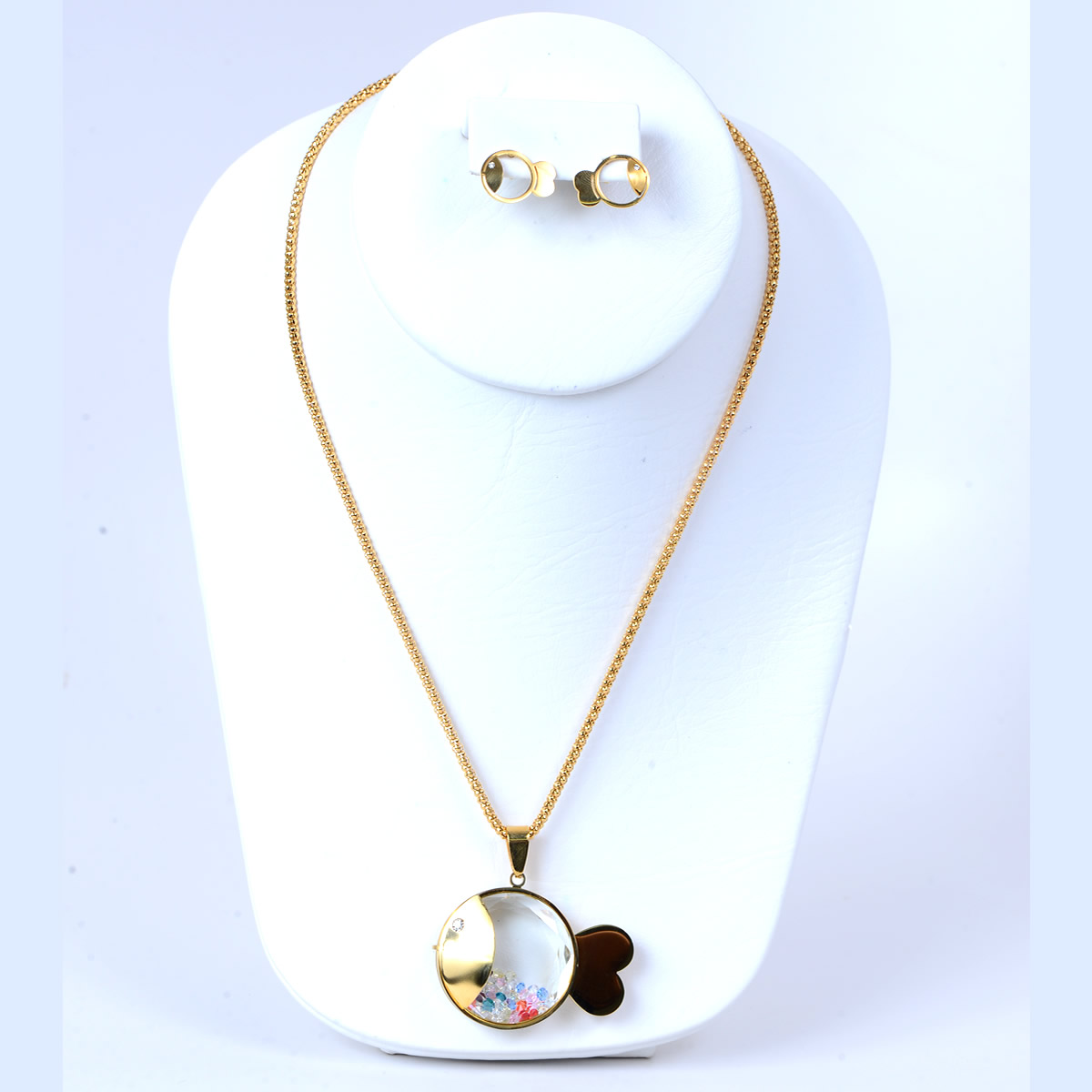 Adorable Fish Necklace and Earrings Set