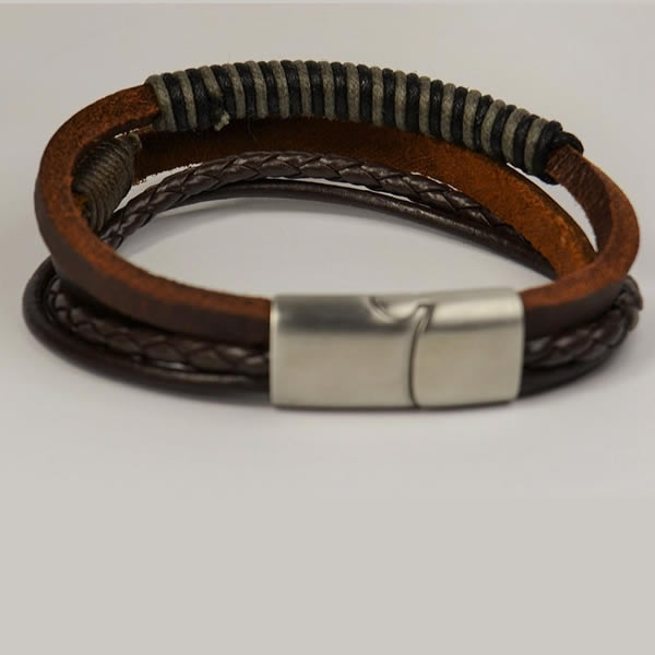 Brown Leather Stainless Steel