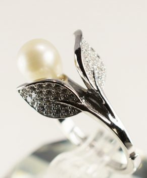 Zilveren bloem detail Ring